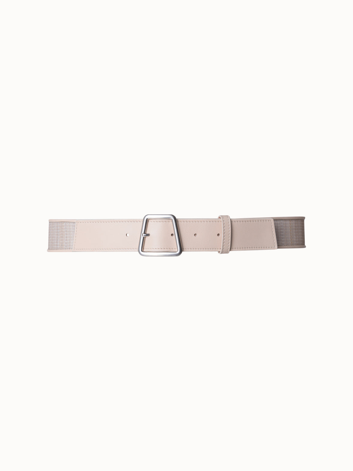 723826.jpg Leather and Horsehair Trapezoid Buckle Belt - Image 1