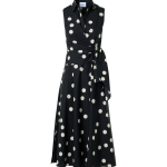 Polka Dot Wrap Midi Dress in Cotton Poplin