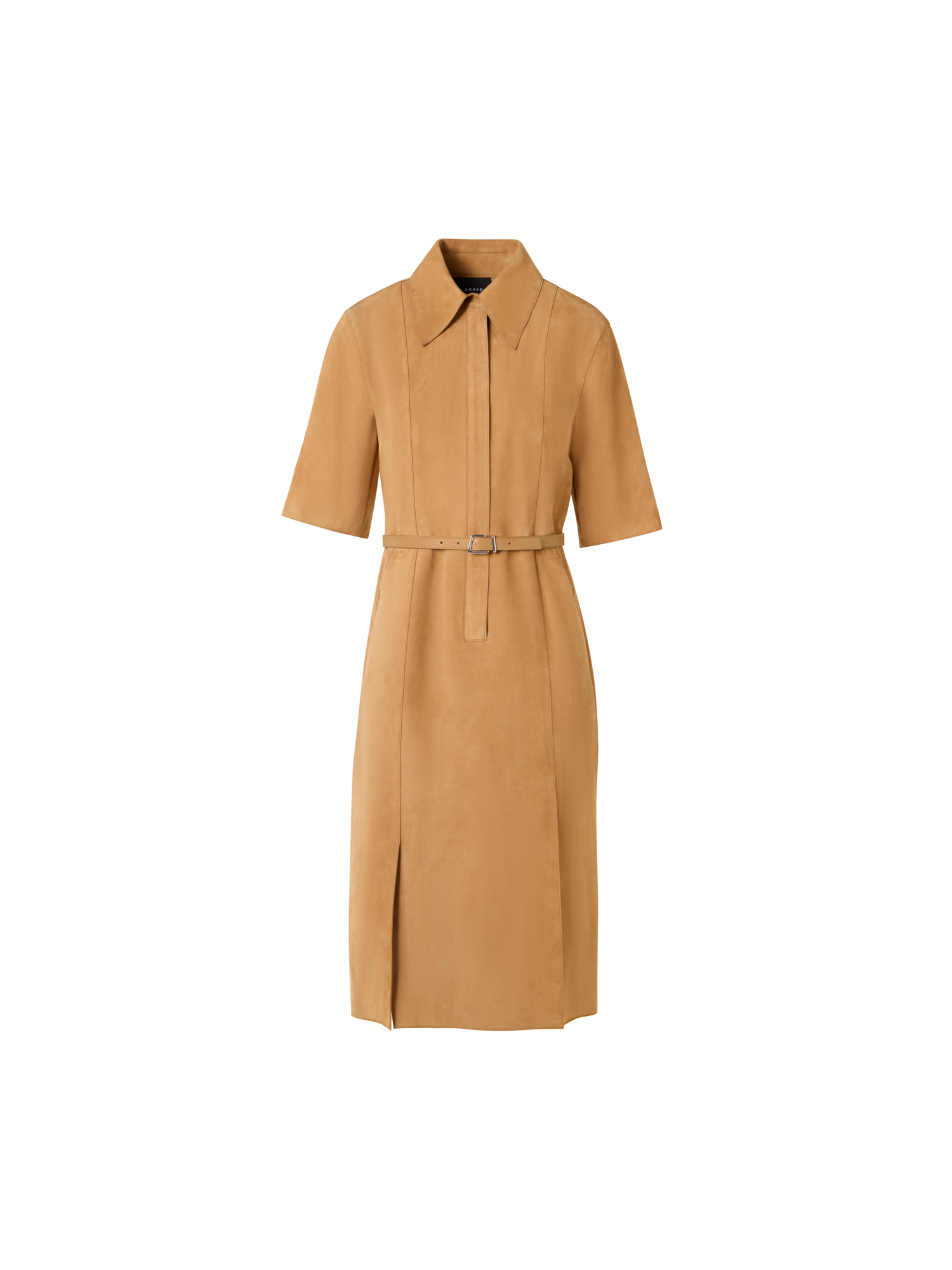 img_0c27b754-4d33-4636-97a4-6207ff13dc23.png Short-Sleeve Suede Shirt Dress - Image 1