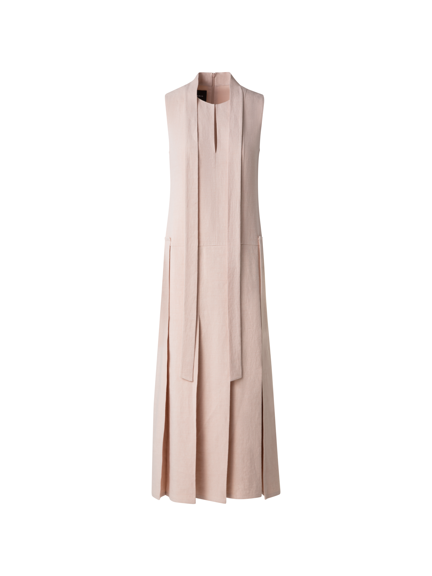 img_0dc5bbbb-770b-442a-8c61-84c7d5680b70.png Pleated Midi Dress in a Linen Wool Blend - Image 1