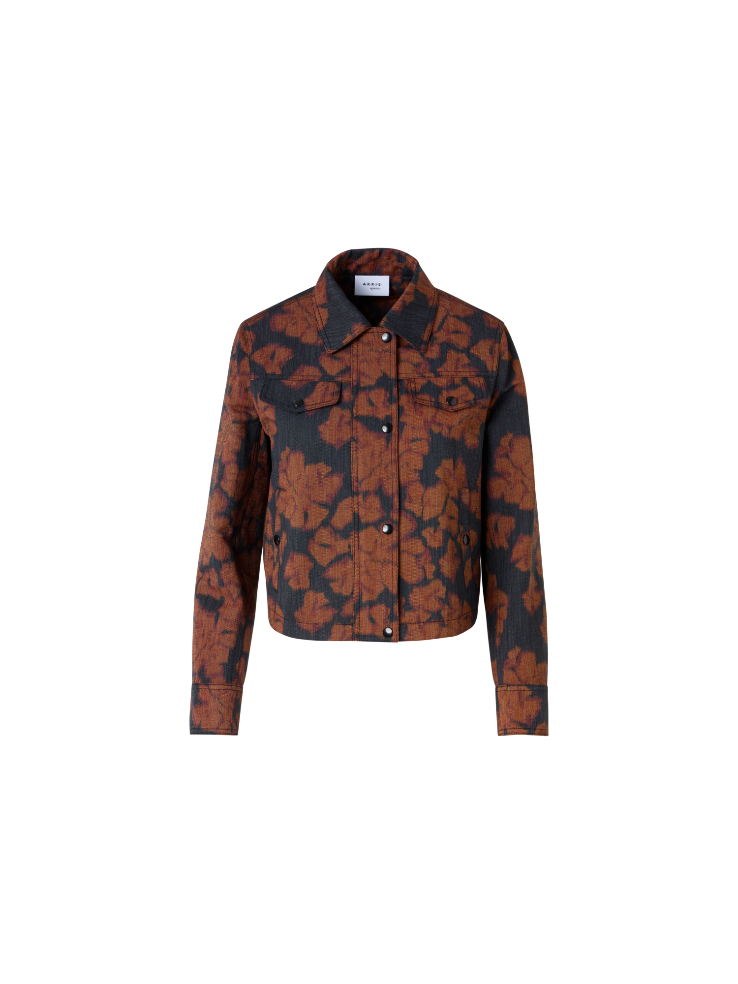 img_11243b08-be87-4c3a-b285-08535304b4c6.png Long-Sleeve Ikat Flower Short Jacket - Image 1