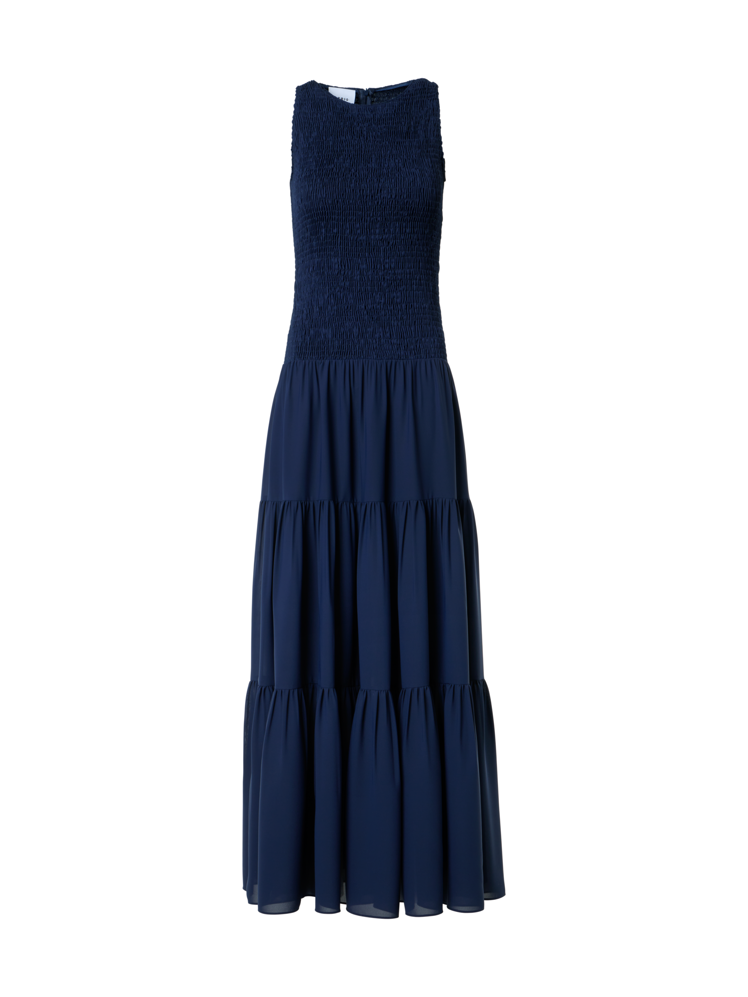 img_1482d19d-20d3-4ef5-bb02-92d2b0d7b8de.png Fitted Smocked Georgette A-Line Midi Dress - Image 1