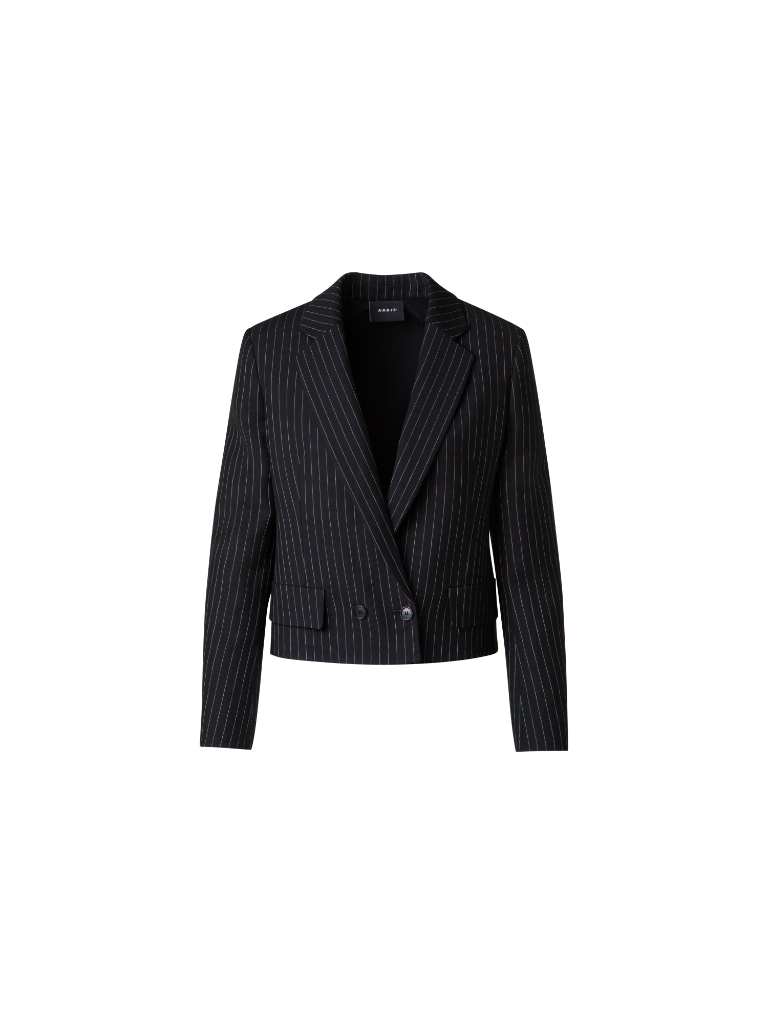 img_159c3eb5-e71a-479e-8cca-7c923a2a3d7b.png Cropped Boxy Jacket with Pinstripes - Image 1