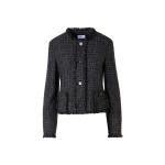 Long-Sleeve Cotton-Blend Short Jacket