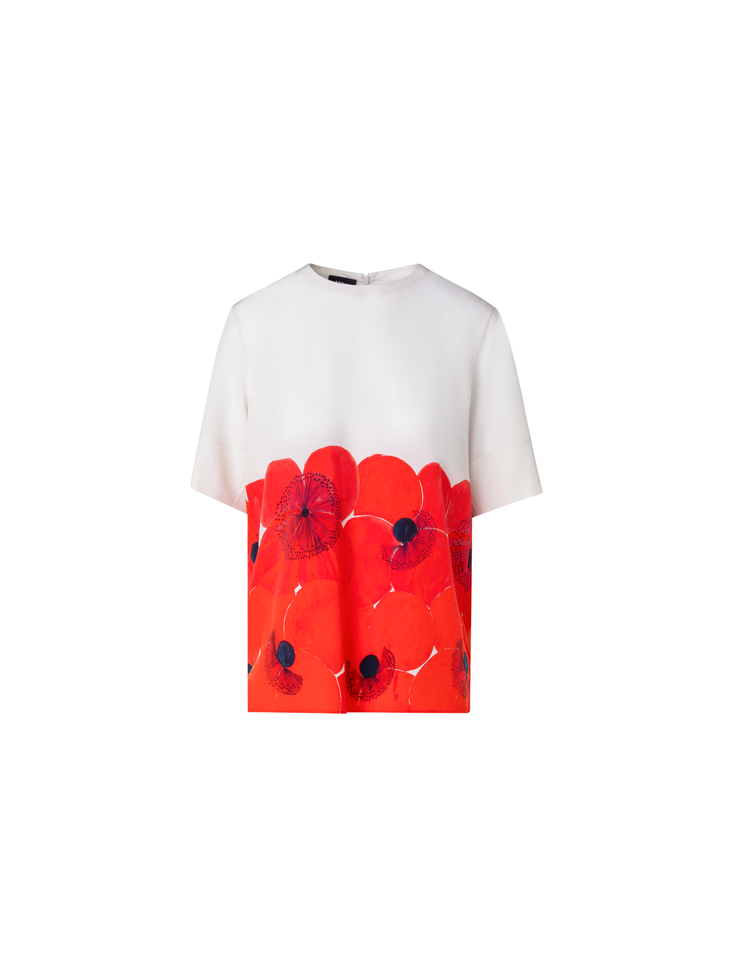 img_1e8d0d9b-975c-4b63-b343-a66c17e457c8.png Silk T-Shirt Blouse with Poppy Print - Image 1