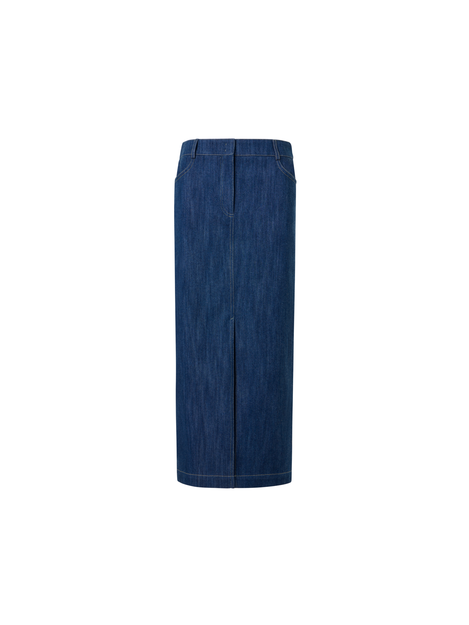 img_22542e73-cbf3-4789-82db-1c7dc71d1caa.png Cotton Stretch Denim Midi Pencil Skirt - Image 1