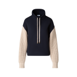 Jersey Hoodie with Knit Sleeves