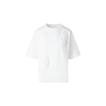 Boxy Cotton T-Shirt with 3D Carnation Detail