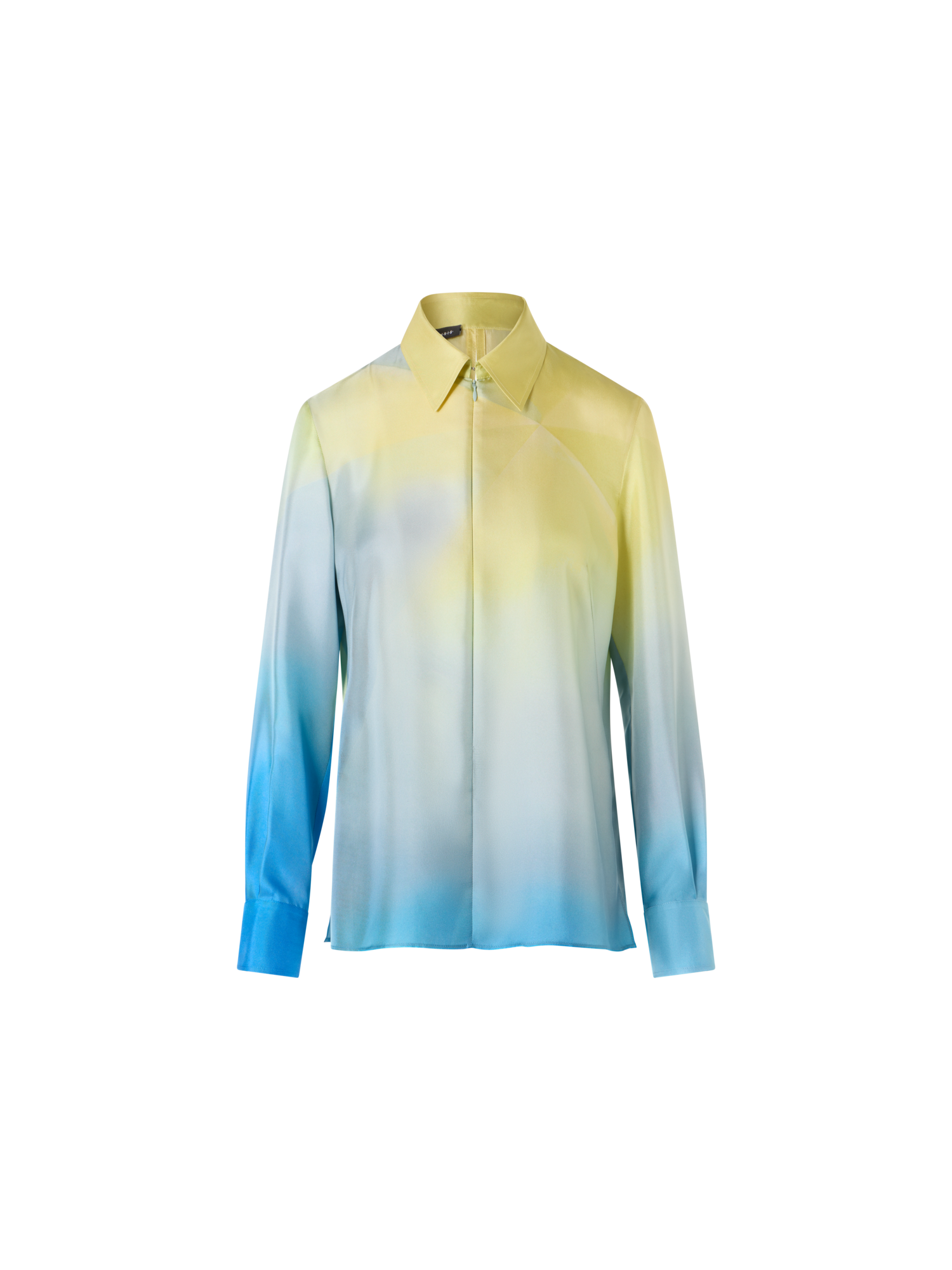 img_2afd84a2-2968-48f5-829b-cb94e43fd8e7.png Silk Twill Tunic Blouse with Sunbeam Print - Image 1